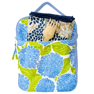 Blue Hydrangea Lunch Tote 5