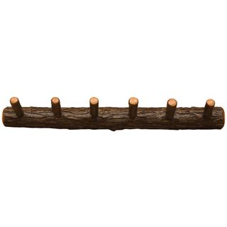 Hickory Log Wall Coat Rack - 36-inch with 6 Pegs