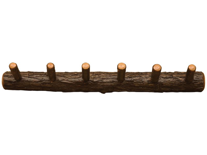 Hickory Log Wall Coat Rack - 36-inch with 6 Pegs 2