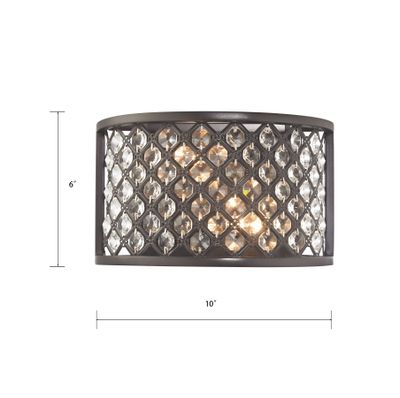 Genevieve 6″ High 2-Light Sconce - Oil Rubbed Bronze