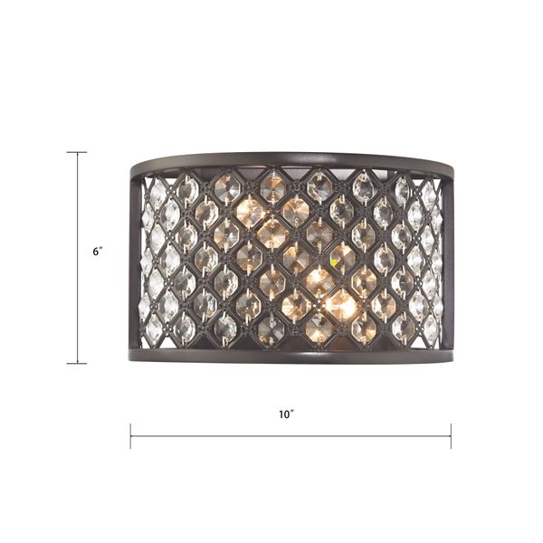Genevieve 6'' High 2-Light Sconce - Oil Rubbed Bronze