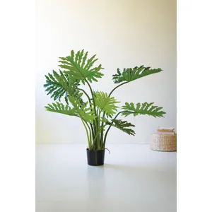 Artificial Philodendron in a Black Plastic Pot 1