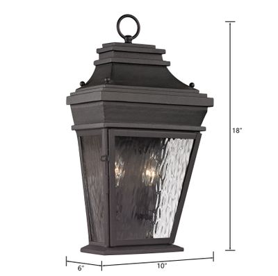 Forged Provincial 18″ High 2-Light Outdoor Sconce - Charcoal