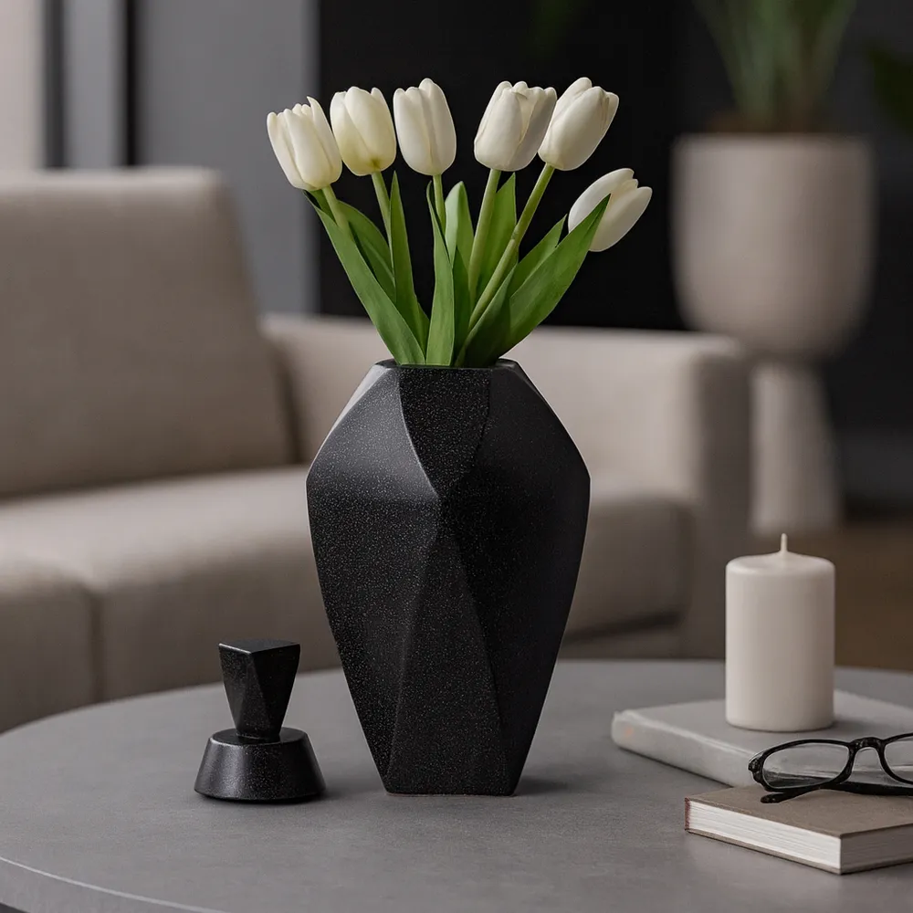 HALTONWORTH BLACK VASE 23 (IN)