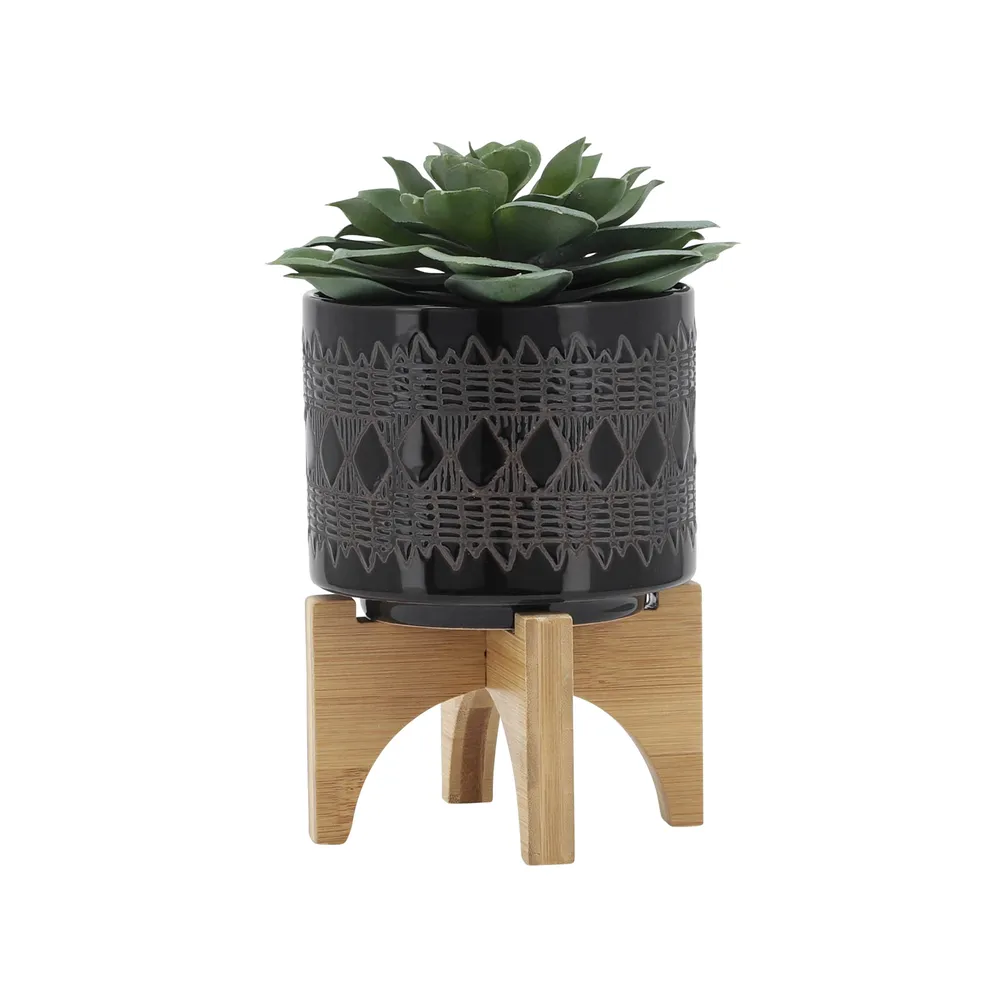 DREWSIDE BLACK PLANTER 6 (IN)