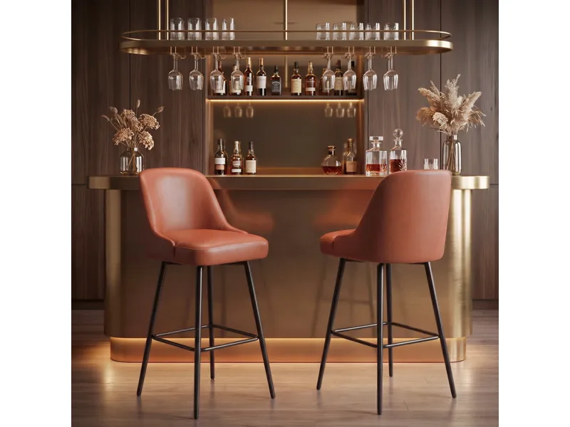 Keppel Swivel Barstool Brown 10