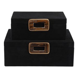 RAYMOND SET OF 2 BLACK BOXES 5 (IN) 5