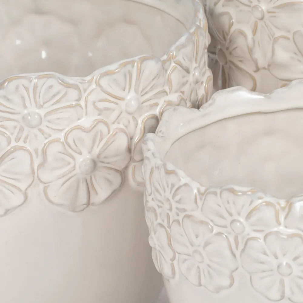 SLATERGATE SET OF 3 IVORY PLANTER 10 (IN)