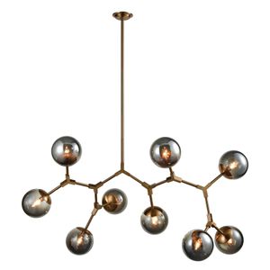 Synapse 60'' Wide 9-Light Linear Chandelier - Aged Brass 1