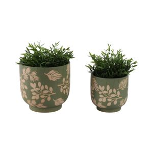 DRYDENBROOK SET OF 2 GREEN PLANTER 8 (IN) 3