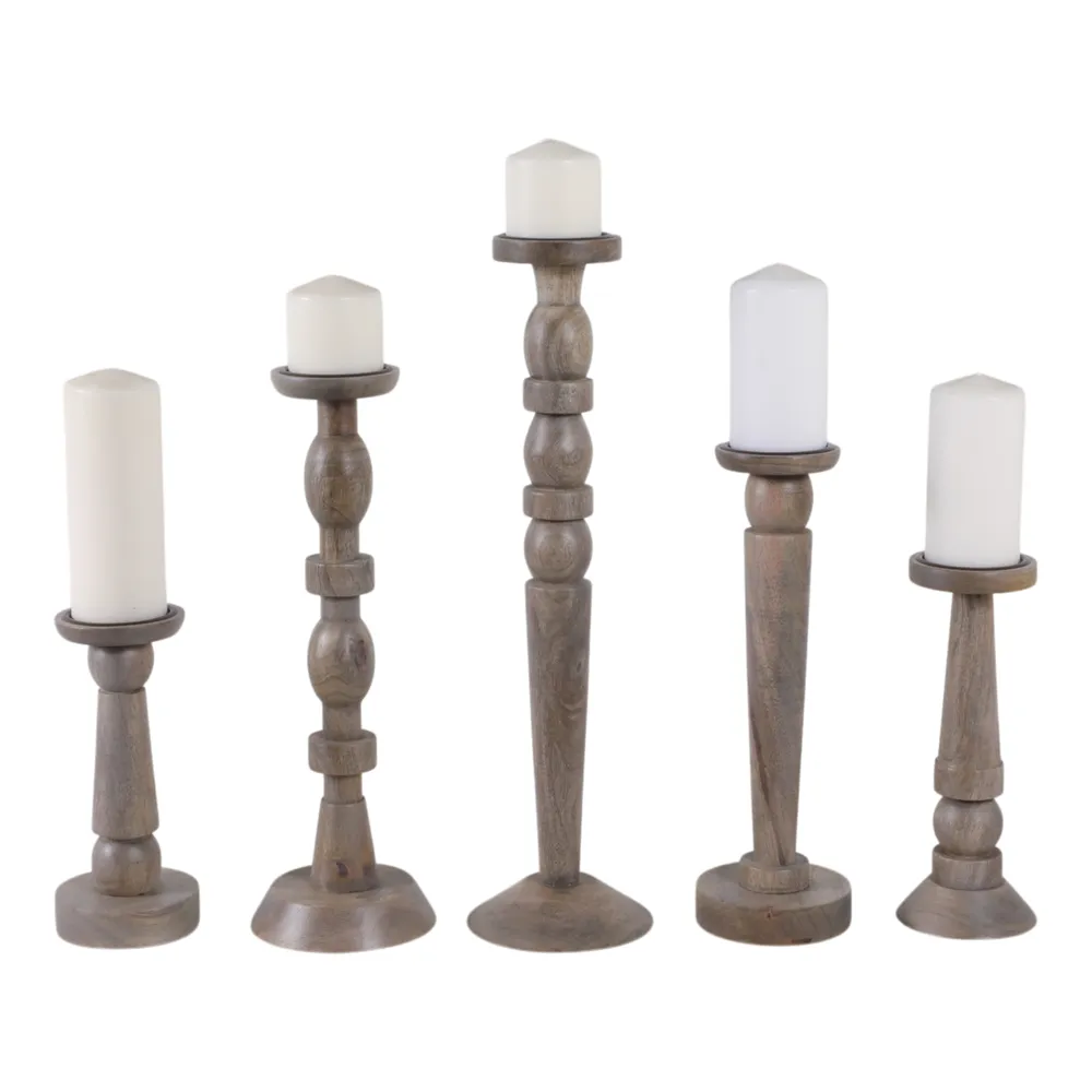 MERCERMOOR SET OF 5 BROWN CANDLESTICK 22 (IN)