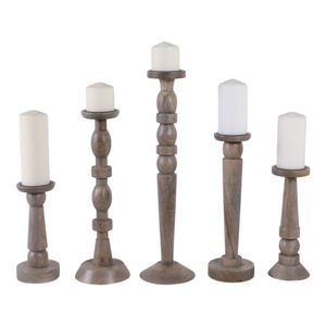 MERCERMOOR SET OF 5 BROWN CANDLESTICK 22 (IN) 3