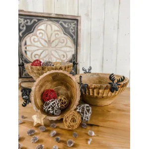 Reindeer Bowls Set of 3 8,10 and 12in 1