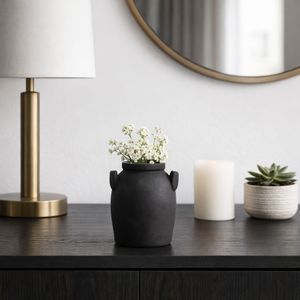 GLOVERMILL BLACK VASE 7 (IN) 12