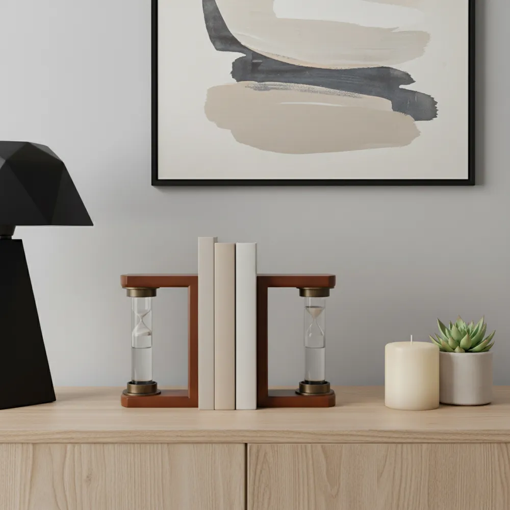 REGANBEACH SET OF 2 BROWN BOOKENDS 8 (IN)