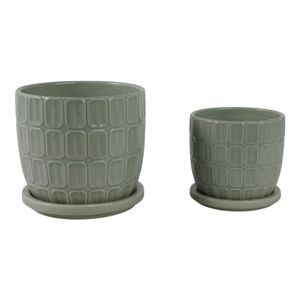 LEONAHAM SET OF 2 GREEN PLANTER 7 (IN) 5