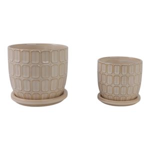 LEONAHAM SET OF 2 IVORY PLANTER 7 (IN) 4