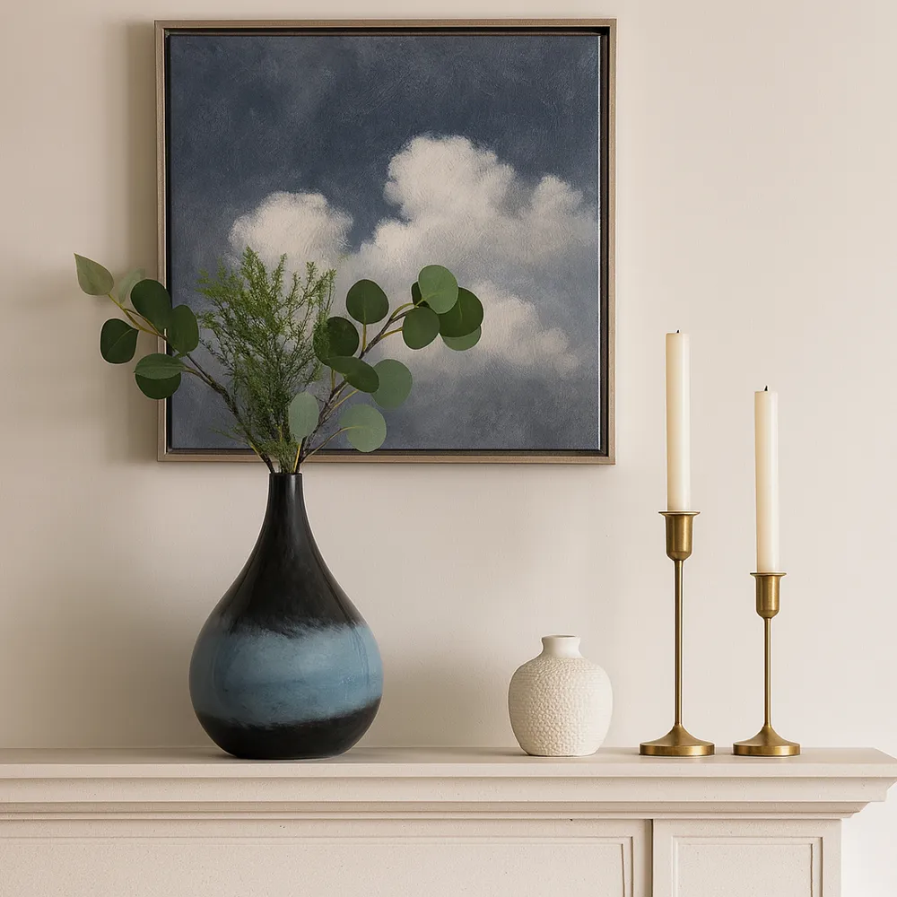 FINLEYMOOR BLUE GLASS VASE 11 (IN)