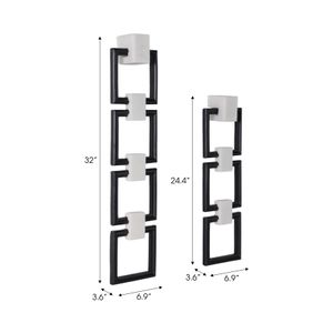 RHEAVIEW SET OF 2 BLACK WALL SCULPTURES 32 (IN) 8