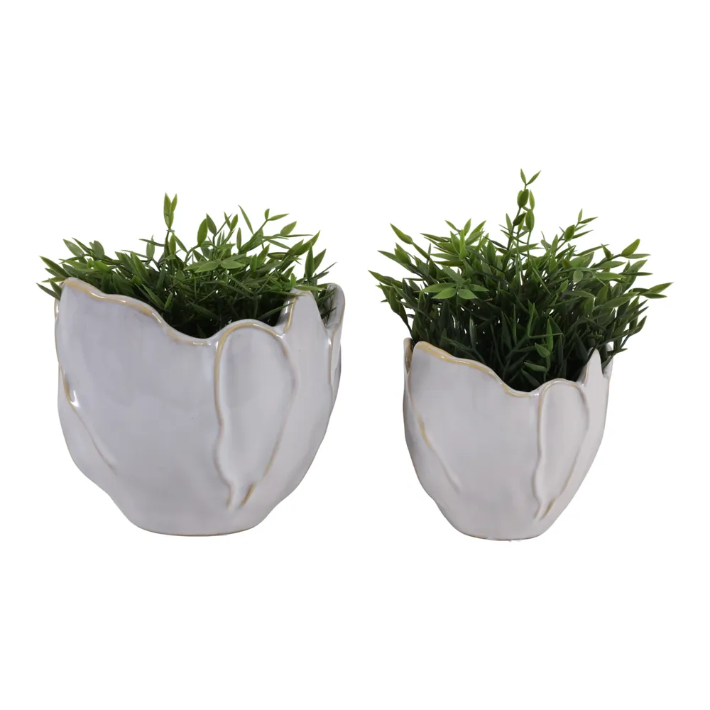 DRYDENRUN SET OF 2 IVORY PLANTER 7 (IN)