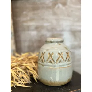 Short Aztec Vase 4x5in 1