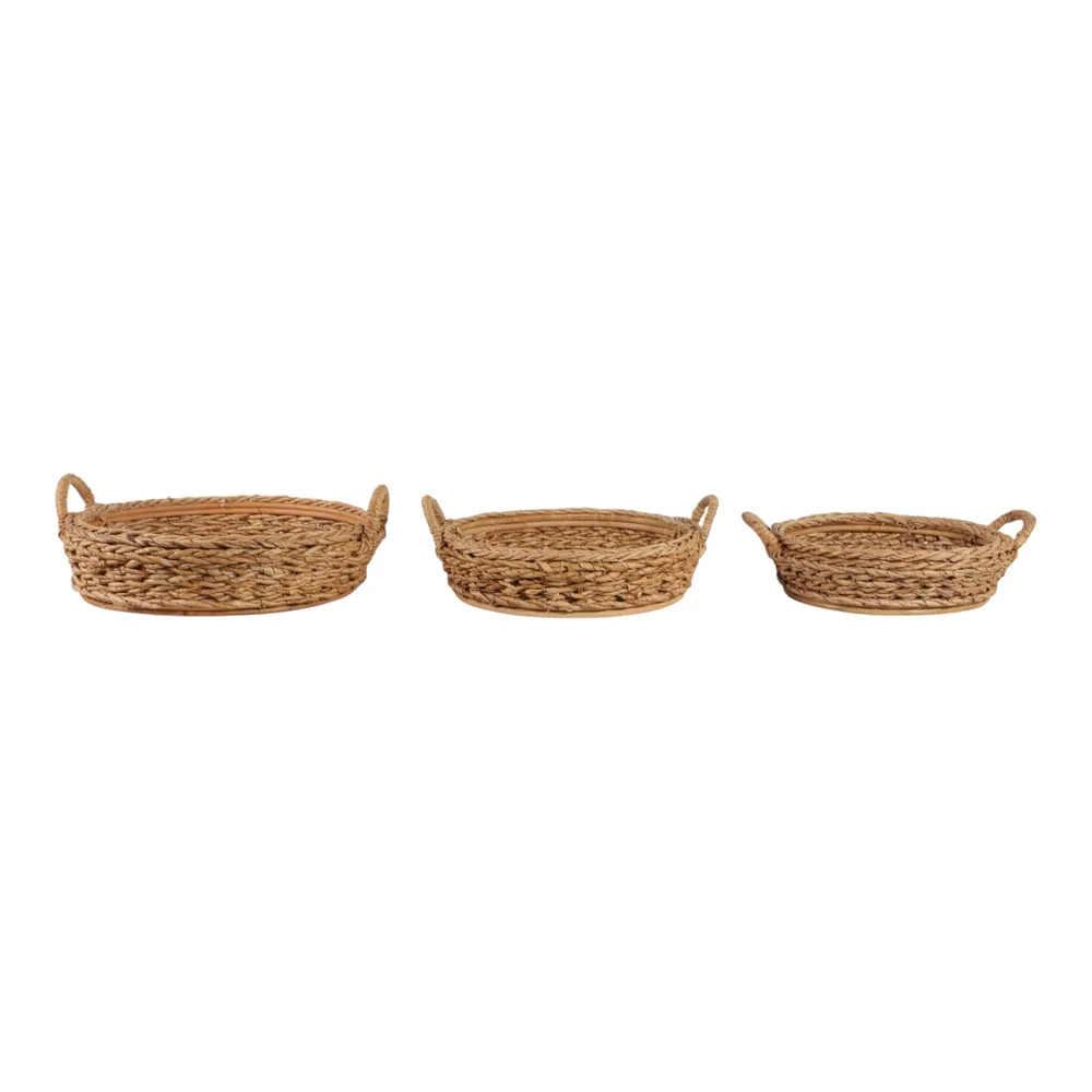 THEADALE SET OF 3 BROWN TRAY 8 (IN)