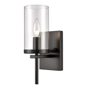 Oakland 12'' High 1-Light Vanity Light - Black 1