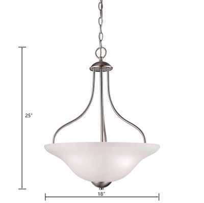 Conway 18'' Wide 3-Light Pendant - Brushed Nickel