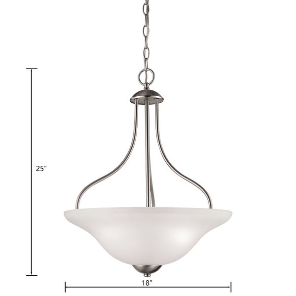 Conway 18'' Wide 3-Light Pendant - Brushed Nickel