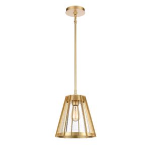 Open Louvers 10'' Wide 1-Light Mini Pendant - Champagne Gold 1