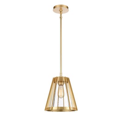 Open Louvers 10″ Wide 1-Light Mini Pendant - Champagne Gold