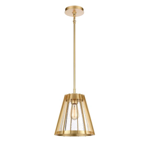 Open Louvers 10'' Wide 1-Light Mini Pendant - Champagne Gold