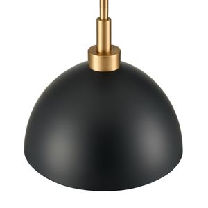 Pelham 10'' Wide 2-Light Mini Pendant - Satin Brass with Matte Black 3