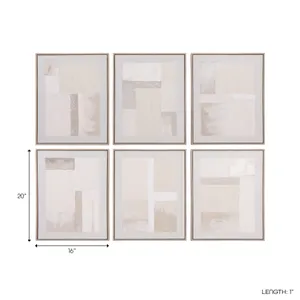 GENTRYOAK SET OF 6 TAN ART 20 (IN) 3
