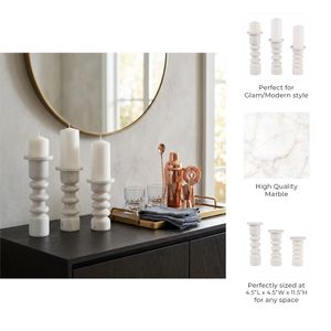 STONERIDGE SET OF 3 WHITE CANDLESTICK 12 (IN) 11