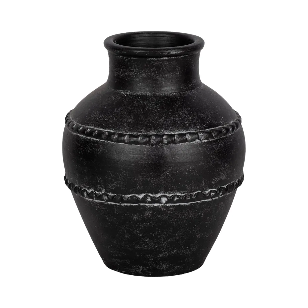 ROSEBEACH BLACK VASE 12 (IN)