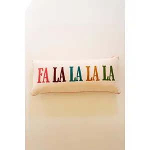 Velvet Falalalala Embroidery Pillow 1
