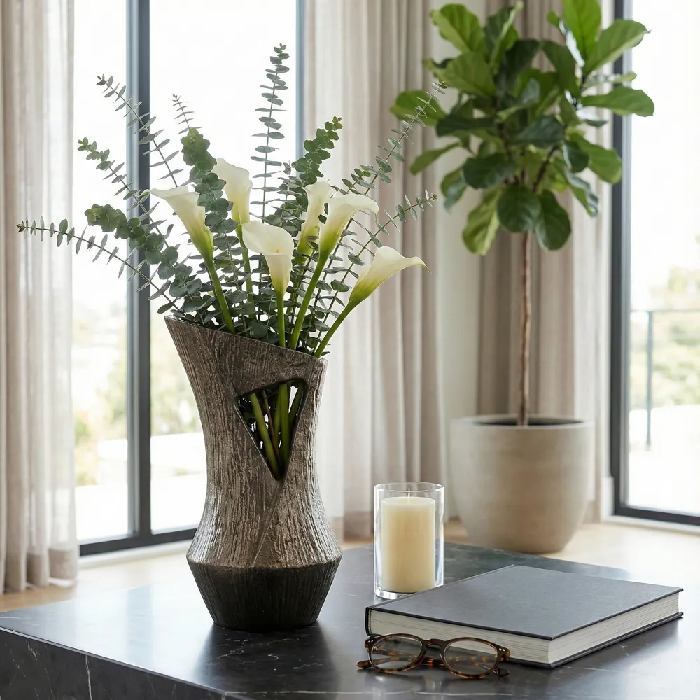 BRADENFIELD GRAY VASE 12 (IN)