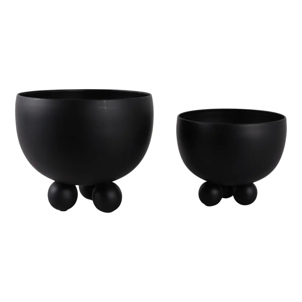 SLATEOAK SET OF 2 BLACK PLANTER 10 (IN)