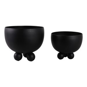 SLATEOAK SET OF 2 BLACK PLANTER 10 (IN) 4
