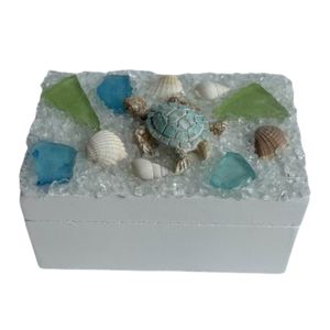 4-1/3" NAUTICAL BOX WITH TURTLE 1