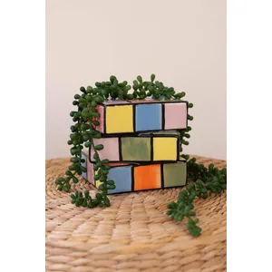 Ceramic Game Cube Bud Vase 2