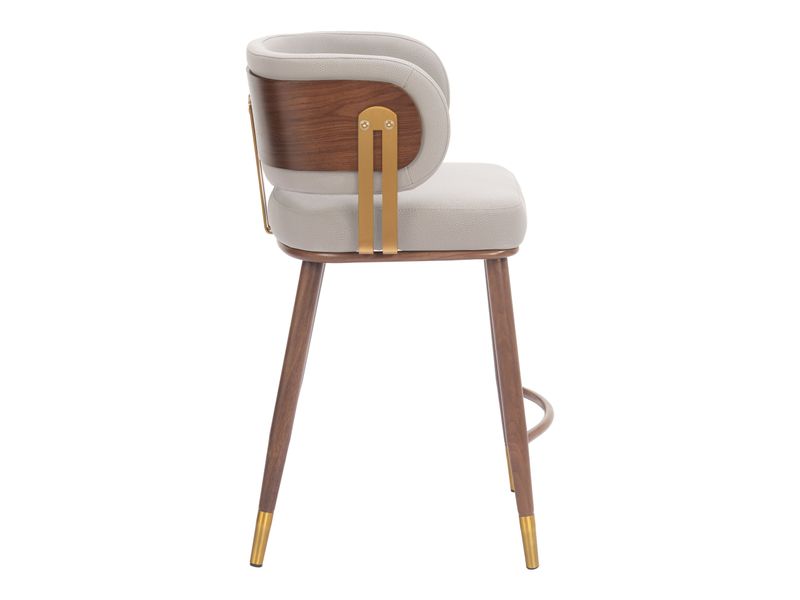 Brew Counter Stool Beige & Walnut 3