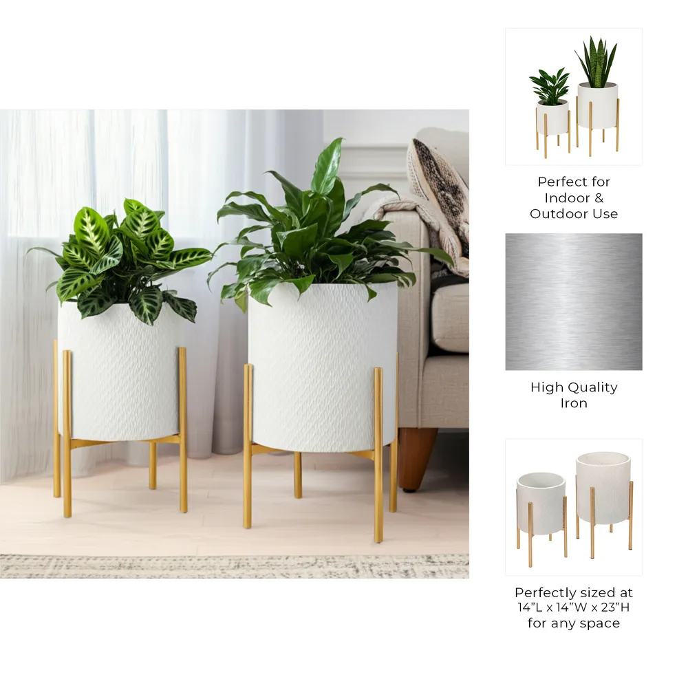 HAYFORDTON SET OF 2 WHITE PLANTER 23 (IN)