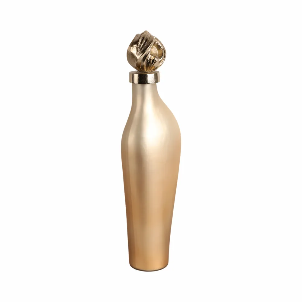 BAKERSHAW GOLD GLASS VASE 18 (IN)