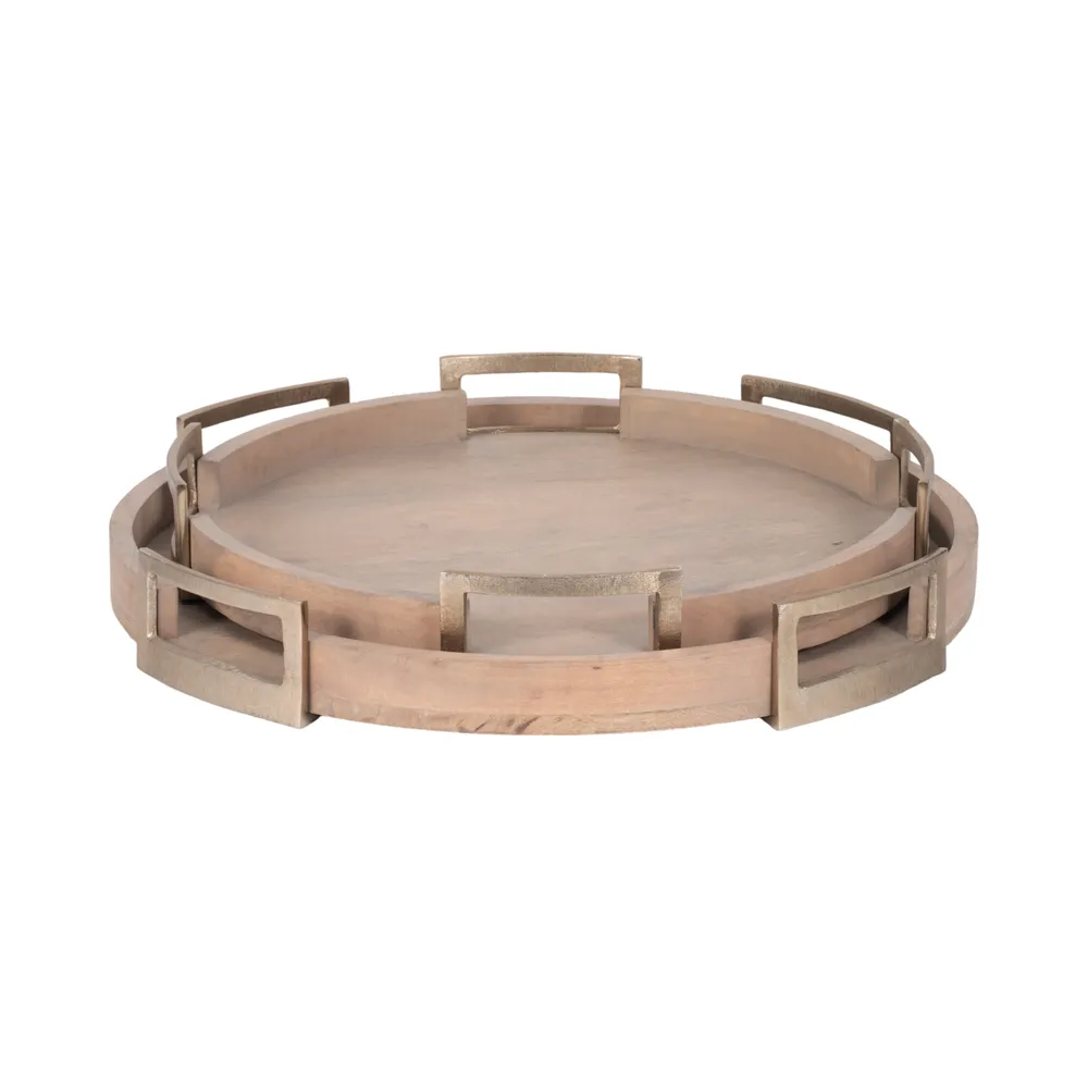 HELTONVALE SET OF 2 BROWN TRAY 4 (IN)