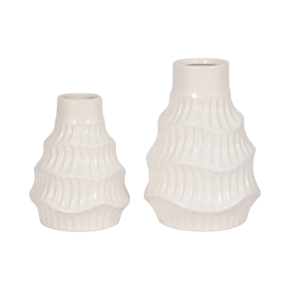 WELDONBEACH WHITE VASE 8 (IN)