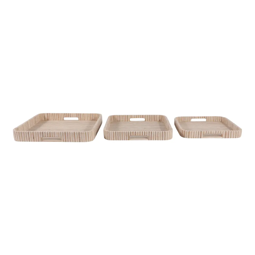 GARTONWELL SET OF 3 BROWN TRAY 3 (IN)