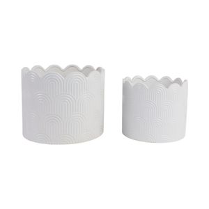 MORGANWIND SET OF 2 WHITE PLANTER 10 (IN) 3