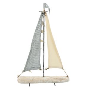 IRON 27" SAILBOAT W/ CLOTH SAILS, MULTI 4